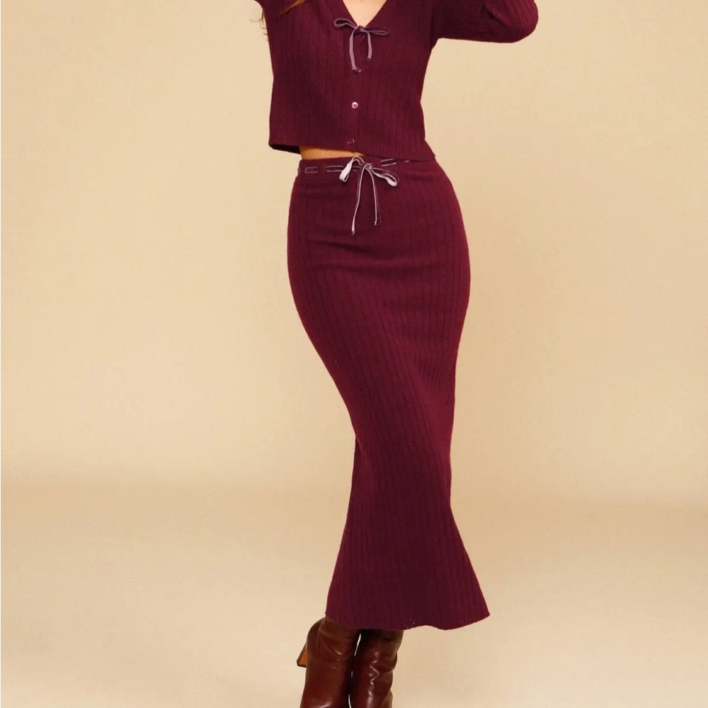 Rouje Raphael cardigan and Elise skirt set